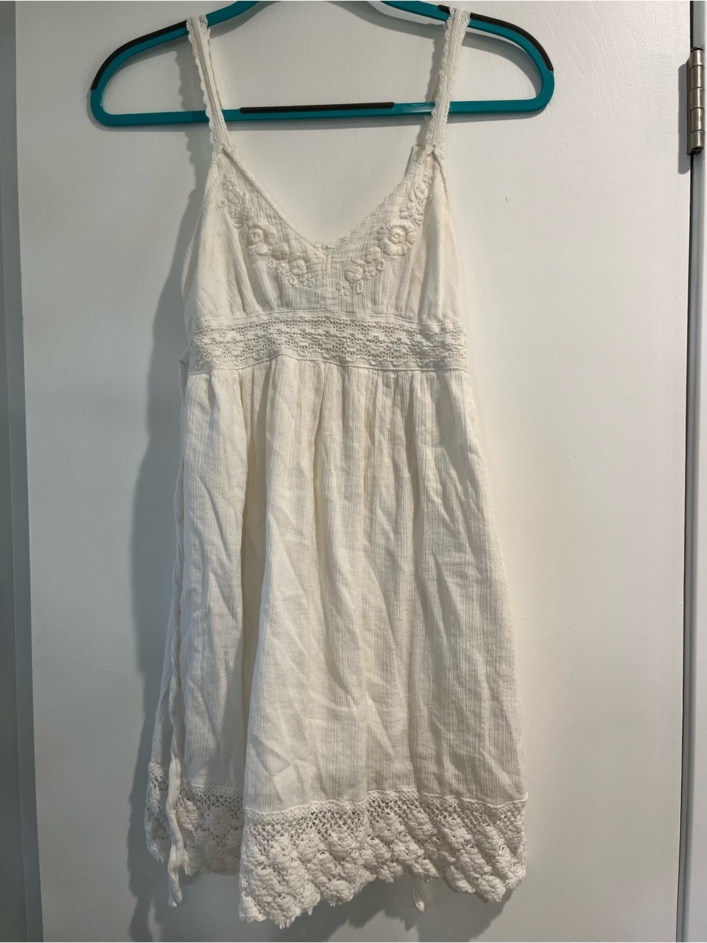 O'Neill Cream Lace-Trim Cotton Sundress